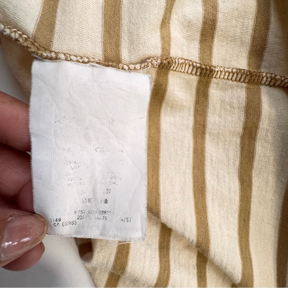 BALENCIAGA Stripe T-Shirt Women’s Size XL Brown Cotton Stretch Crewneck Casual - Picture 5 of 12